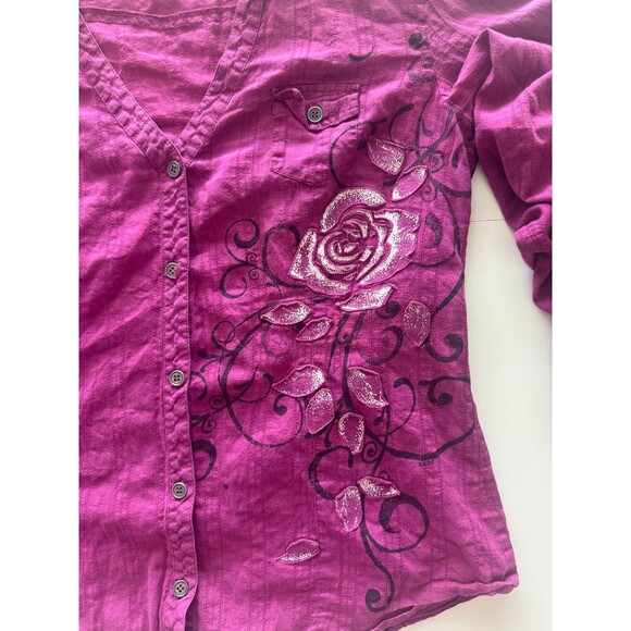 Y2K Vintage Wet Seal Top Womens XL Purple Mallcore Indie Sleaze Dark Academia - Picture 5 of 10